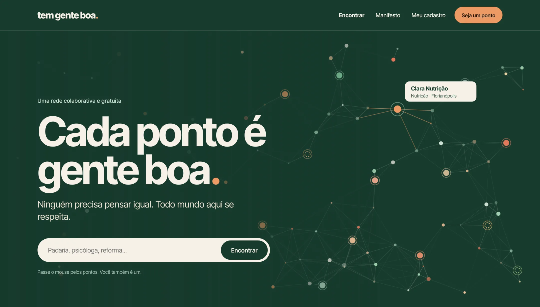 Início com a constelação de pontos e a busca