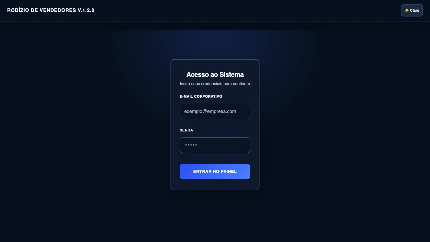 Tela de acesso ao sistema